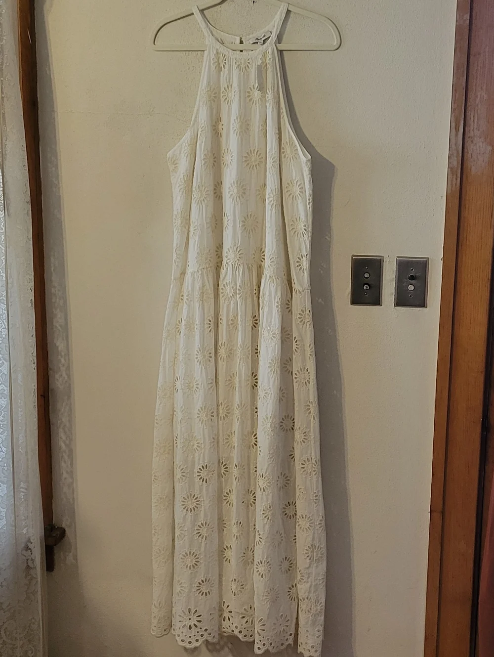 Madewell Embroidered Drop-Waist Maxi Dress - Ivory Floral Eyelet - Picture 8 of 14